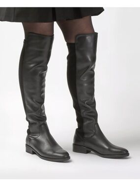 Clarks Pure Caddy Black Leather Knee High Boots US 10 EU 41.5